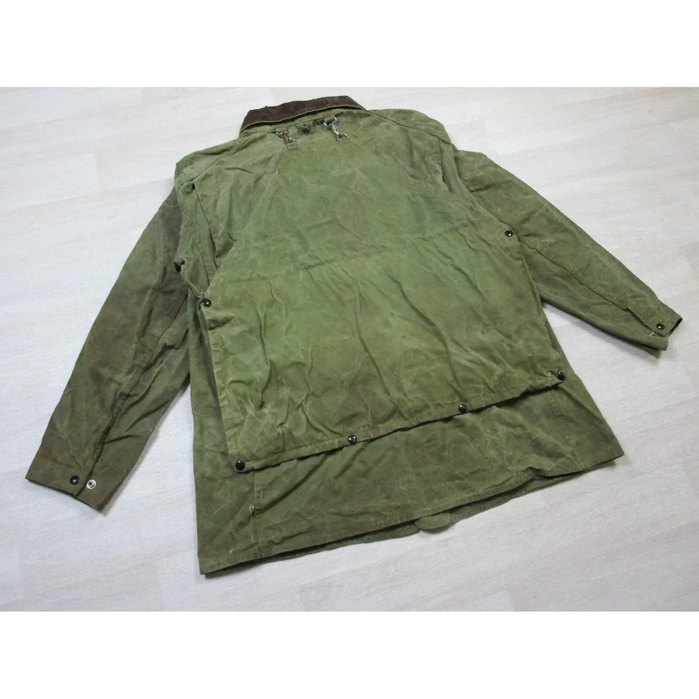 Vintage Bill Boatman & Co Greenbriar Waxed Canvas Tin Cloth Field Jacket (XL)